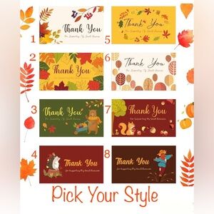 Autumn Themed Thank You Cards - 30 Count